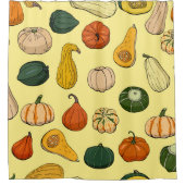 Seamless pattern with different hand drawn squashe douchegordijn (Voorkant)