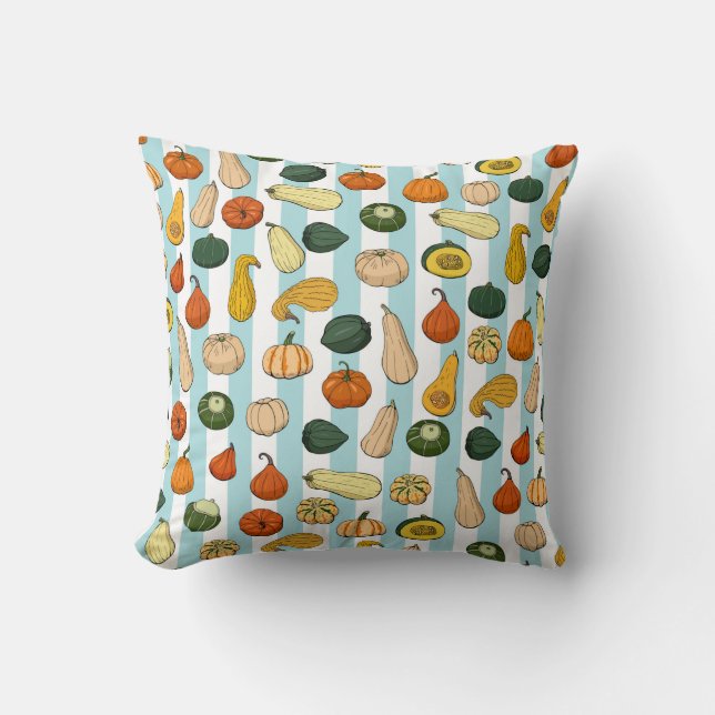 Seamless pattern with different hand drawn squashe kussen (Voorkant)