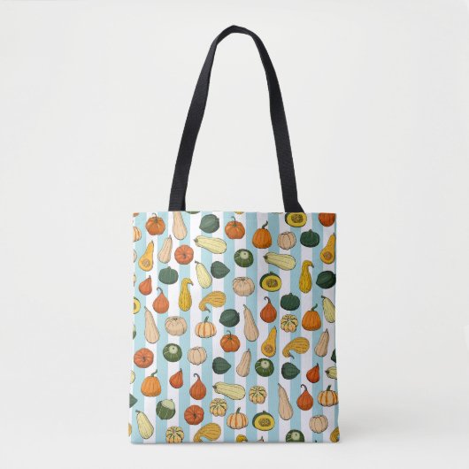 Seamless pattern with different hand drawn squashe tote bag (Voorkant)