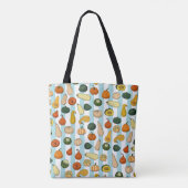 Seamless pattern with different hand drawn squashe tote bag (Achterkant)
