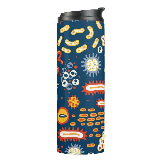 Seamless pattern with different kinds of microorga thermosbeker (Gedraaid links)