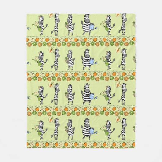 Seamless pattern with different zebras and differe fleece deken (Voorkant)