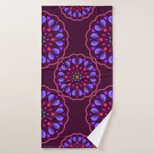 Seamless pattern with etnische mandala art ornamen badhanddoek (Badhanddoek)