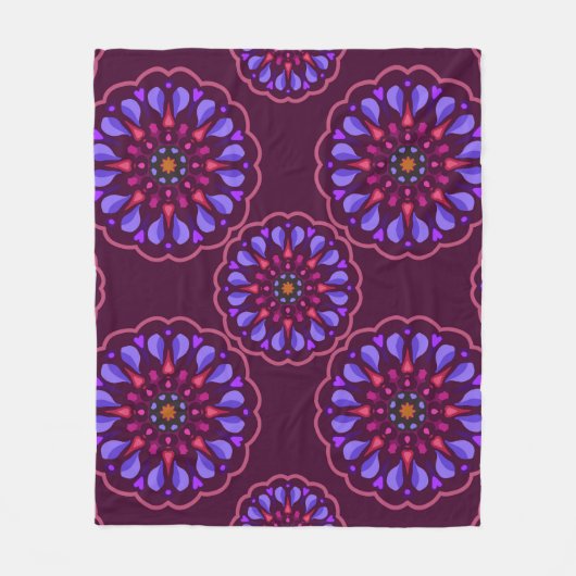 Seamless pattern with etnische mandala art ornamen fleece deken (Voorkant)