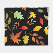 Seamless pattern with fallen autumn leaves and col fleece deken (Voorkant (Horizontaal))