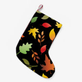 Seamless pattern with fallen autumn leaves and col kleine kerstsok (Voorkant (Hangend))