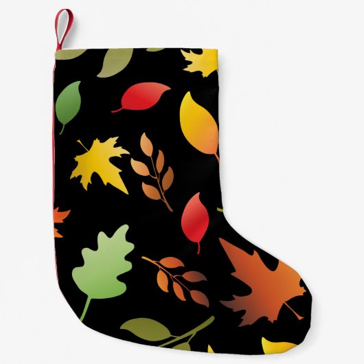 Seamless pattern with fallen autumn leaves and col kleine kerstsok (Voorkant)