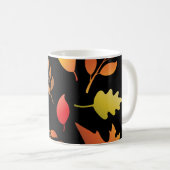 Seamless pattern with fallen autumn leaves and col koffiemok (Voorkant rechts)