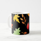 Seamless pattern with fallen autumn leaves and col koffiemok (Voorkant links)