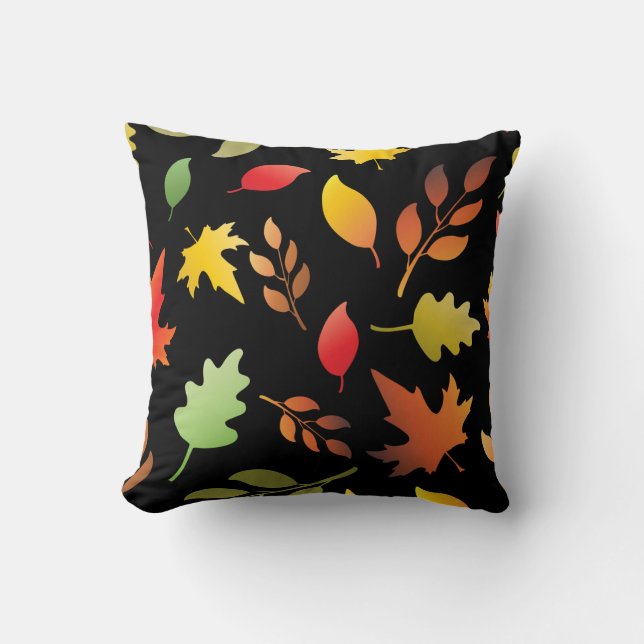 Seamless pattern with fallen autumn leaves and col kussen (Voorkant)