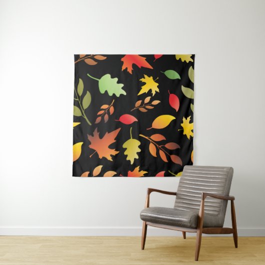 Seamless pattern with fallen autumn leaves and col wandkleed (In Situ (horizontaal))