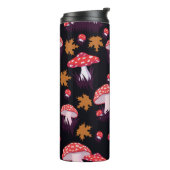 Seamless pattern with fly agaric and maple leaves. thermosbeker (Gedraaid links)