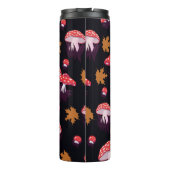 Seamless pattern with fly agaric and maple leaves. thermosbeker (Achterkant)