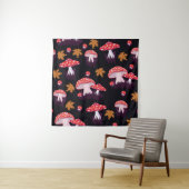 Seamless pattern with fly agaric and maple leaves. wandkleed (In situ)