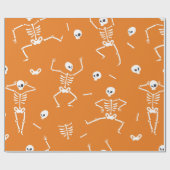 Seamless pattern with funny Halloween skeletons in Cadeaupapier (Vlak)