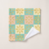 Seamless pattern with geometric floral motifs bad handdoek (Wasdoekje)