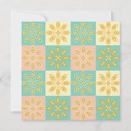 Seamless pattern with geometric floral motifs bedankkaart