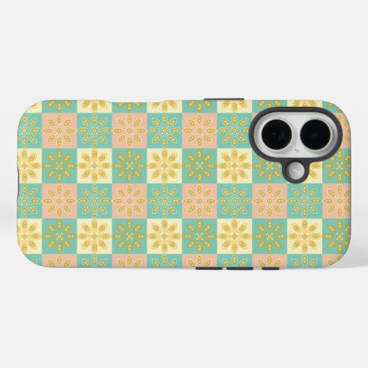 Seamless pattern with geometric floral motifs Case-Mate iPhone case (Achterkant (horizontaal))