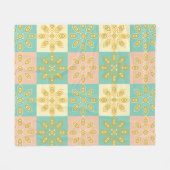 Seamless pattern with geometric floral motifs fleece deken (Voorkant (Horizontaal))