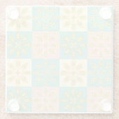 Seamless pattern with geometric floral motifs glazen onderzetter (Achterkant)