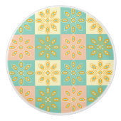 Seamless pattern with geometric floral motifs keramische knop (Voorkant)