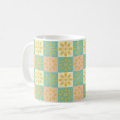 Seamless pattern with geometric floral motifs koffiemok (Voorkant links)