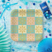 Seamless pattern with geometric floral motifs papieren bordje (Feest)