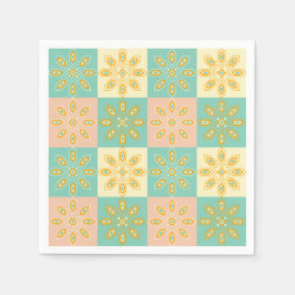 Seamless pattern with geometric floral motifs servet