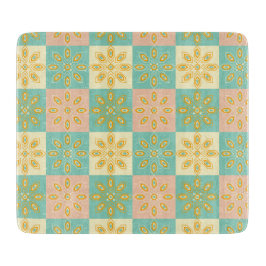 Seamless pattern with geometric floral motifs snijplank