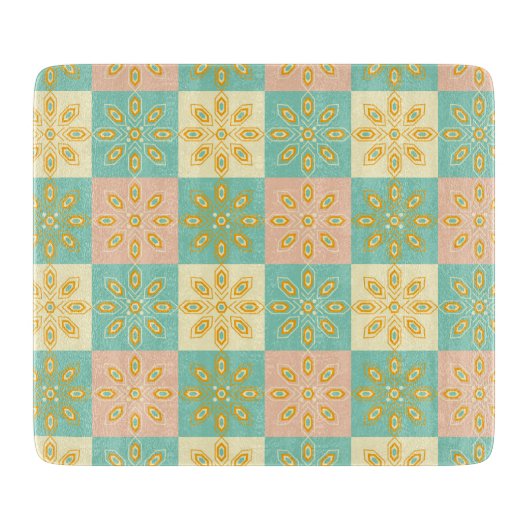 Seamless pattern with geometric floral motifs snijplank (Voorkant)