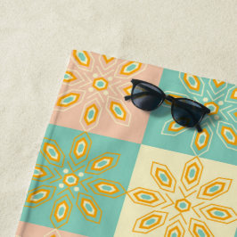 Seamless pattern with geometric floral motifs strandlaken