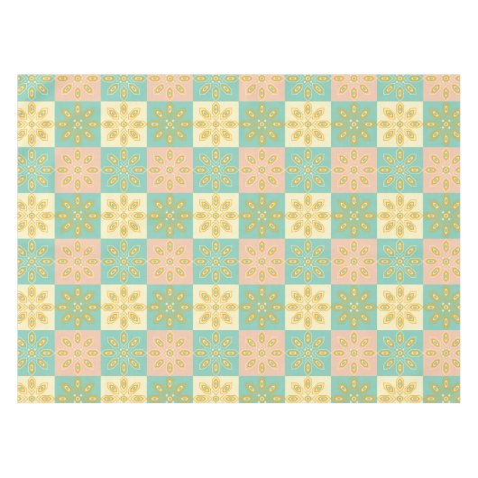 Seamless pattern with geometric floral motifs tafelkleed (Voorkant (Horizontaal))