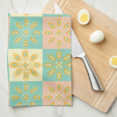 Seamless pattern with geometric floral motifs theedoek (Quarter Fold)