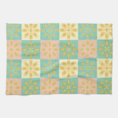 Seamless pattern with geometric floral motifs theedoek (Horizontaal)