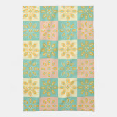 Seamless pattern with geometric floral motifs theedoek (Verticaal)
