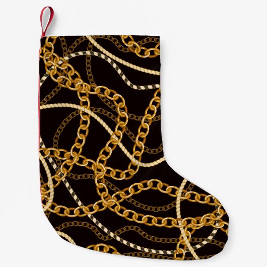 Seamless pattern with golden chains. kleine kerstsok (Voorkant)