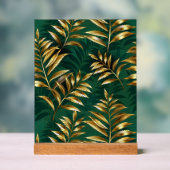 Seamless pattern with golden ferns acryl bord (Neutraal)