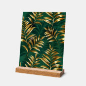 Seamless pattern with golden ferns acryl bord (Hoek)