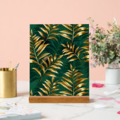 Seamless pattern with golden ferns acryl bord (Huwelijk)