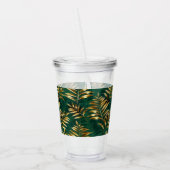 Seamless pattern with golden ferns acryl drinkbeker (Links)
