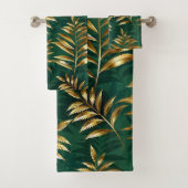 Seamless pattern with golden ferns bad handdoek (Insitu)