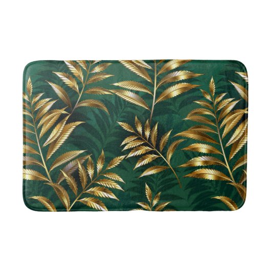 Seamless pattern with golden ferns badmat (Voorkant)