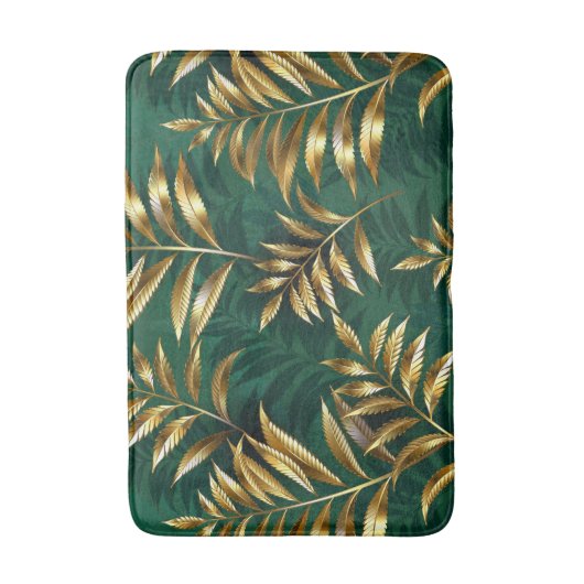 Seamless pattern with golden ferns badmat (Voorkant Verticaal)