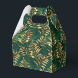 Seamless pattern with golden ferns bedankdoosjes<br><div class="desc">Seamless pattern of gold,  jewelry,  shiny fern branches and leaves on green,  woodland,  textured background. Golden fern.</div>