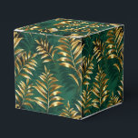 Seamless pattern with golden ferns bedankdoosjes<br><div class="desc">Seamless pattern of gold,  jewelry,  shiny fern branches and leaves on green,  woodland,  textured background. Golden fern.</div>