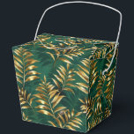 Seamless pattern with golden ferns bedankdoosjes<br><div class="desc">Seamless pattern of gold,  jewelry,  shiny fern branches and leaves on green,  woodland,  textured background. Golden fern.</div>