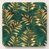 Seamless pattern with golden ferns bier onderzetter (Voorkant)