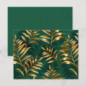 Seamless pattern with golden ferns briefkaart (Voorkant / Achterkant)