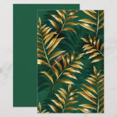 Seamless pattern with golden ferns briefpapier (Voorkant / Achterkant)