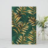 Seamless pattern with golden ferns briefpapier (Staand voorkant)